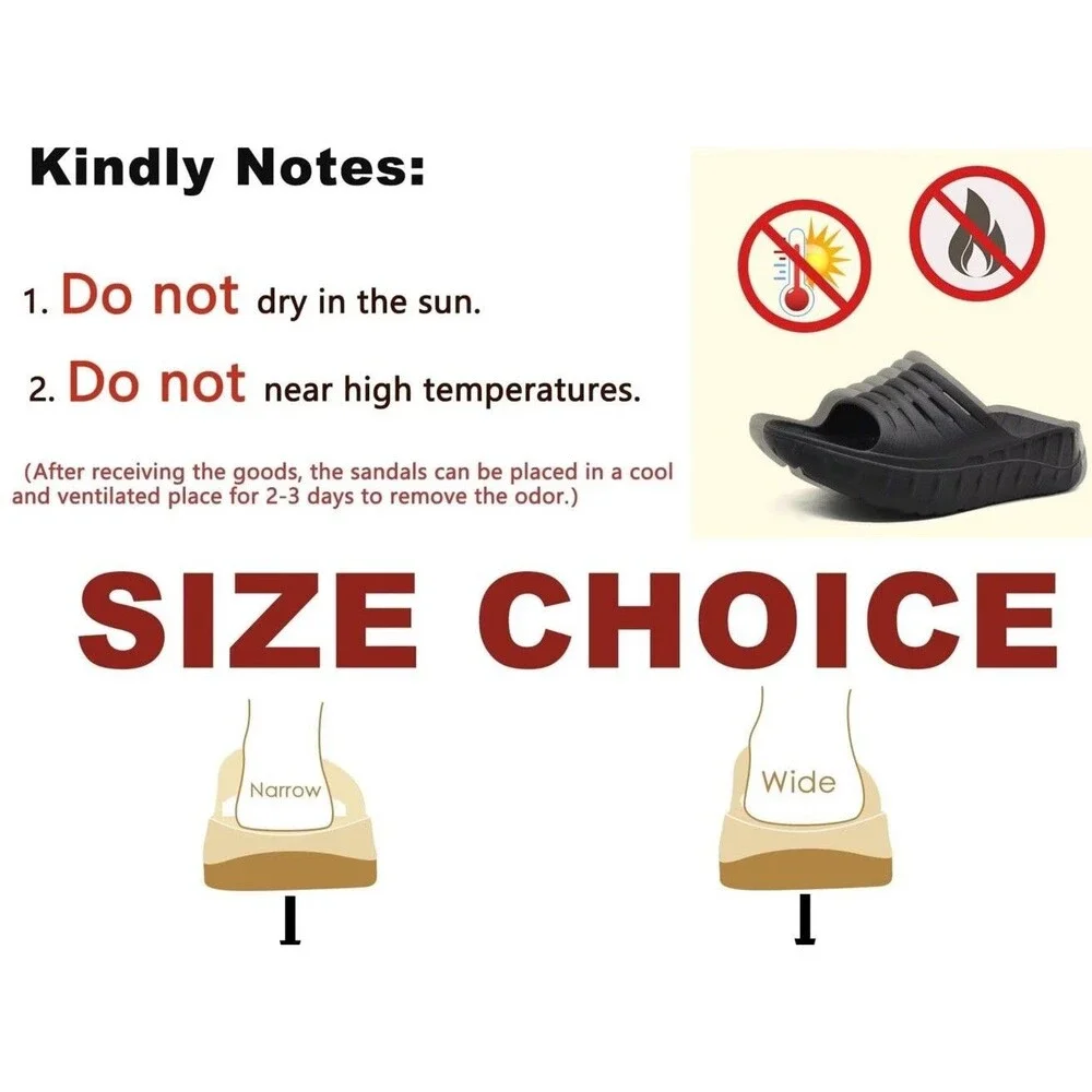 Kuailu Men’s Recovery Sandals Orthotic Arch Support Orthopaedic Slipper Size 15